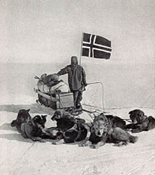 Amundsen na jižním pólu - dobová fotografie